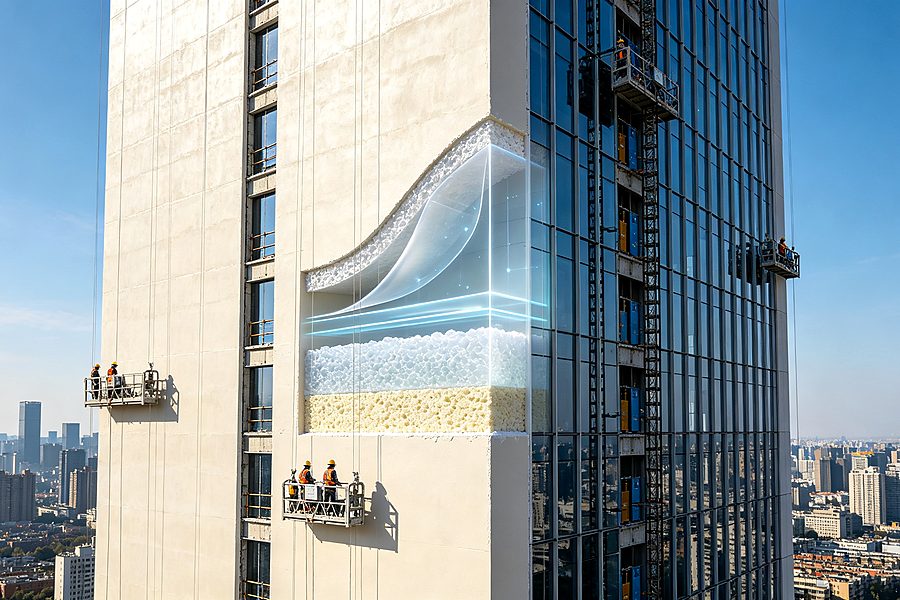 Aerogel thermal insulation coating for building roof, exterior wall and industrial pipeline energy-saving project photo