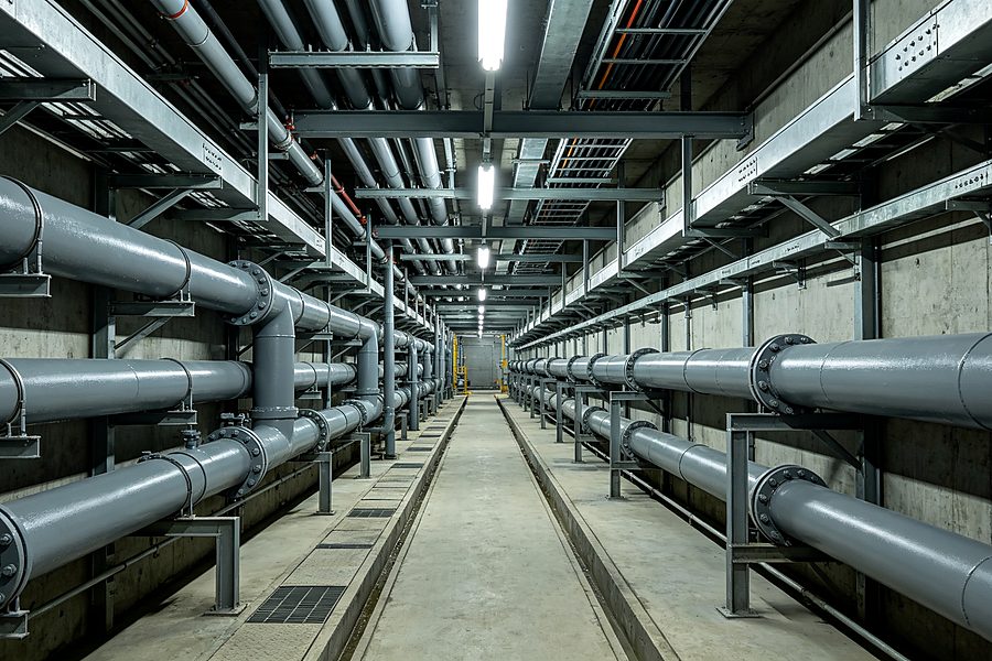 Waterborne anticorrosive coating applied on steel bridge, tank or metal equipment, real industrial project photo
