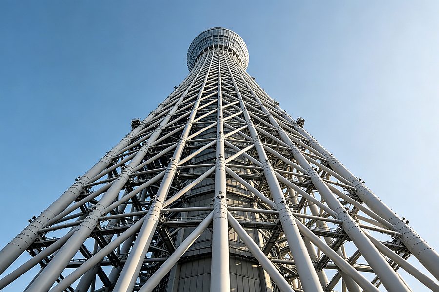 Large steel structure factory coated with thin film intumescent fireproof coating for industrial construction projects